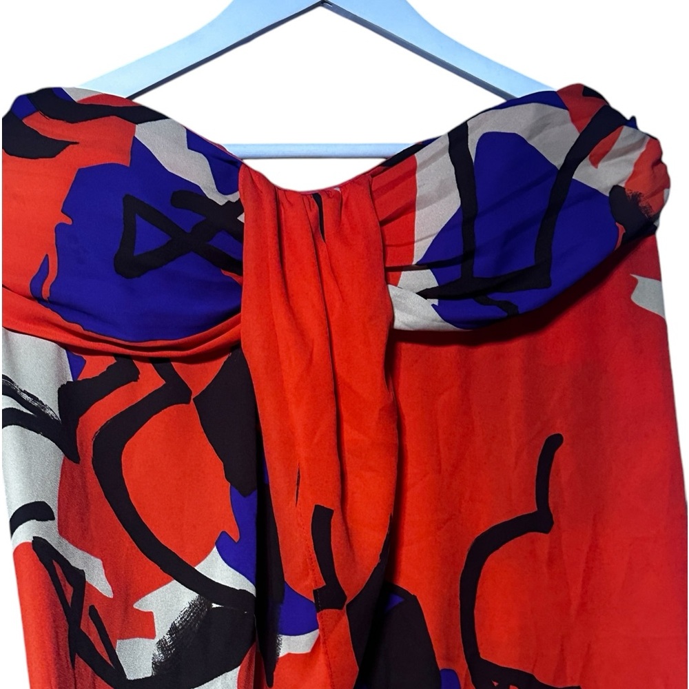 Abstract Print Flowy Swim Suit Cover Or Sexy Top Strapless Flowy Beautiful XL - Picture 5 of 15